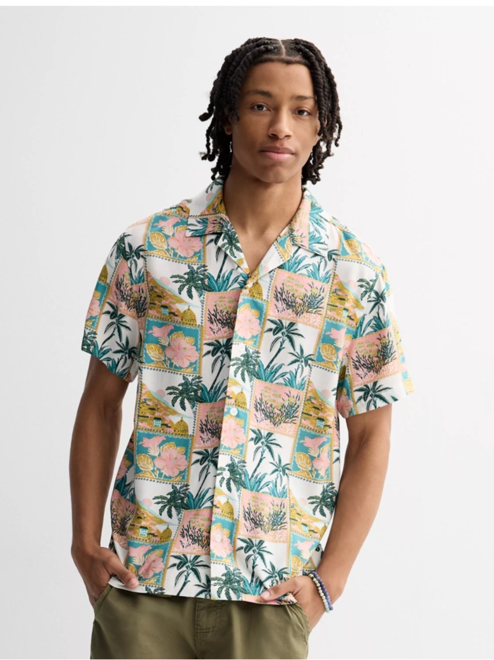 Trinity Coast casual tropical print short-sleeve shirt XL